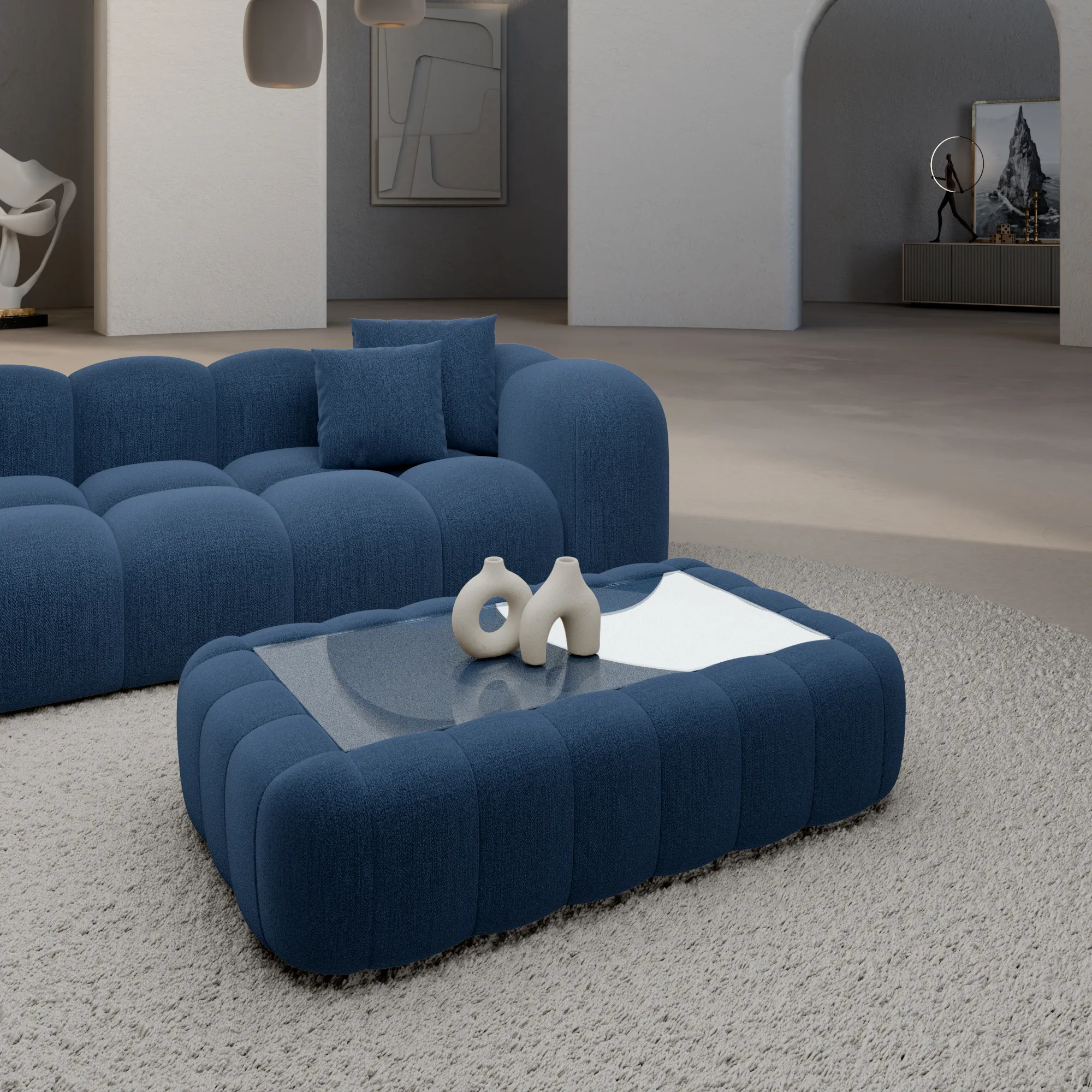 Strukturstoff Couchtisch Rectangle Valora