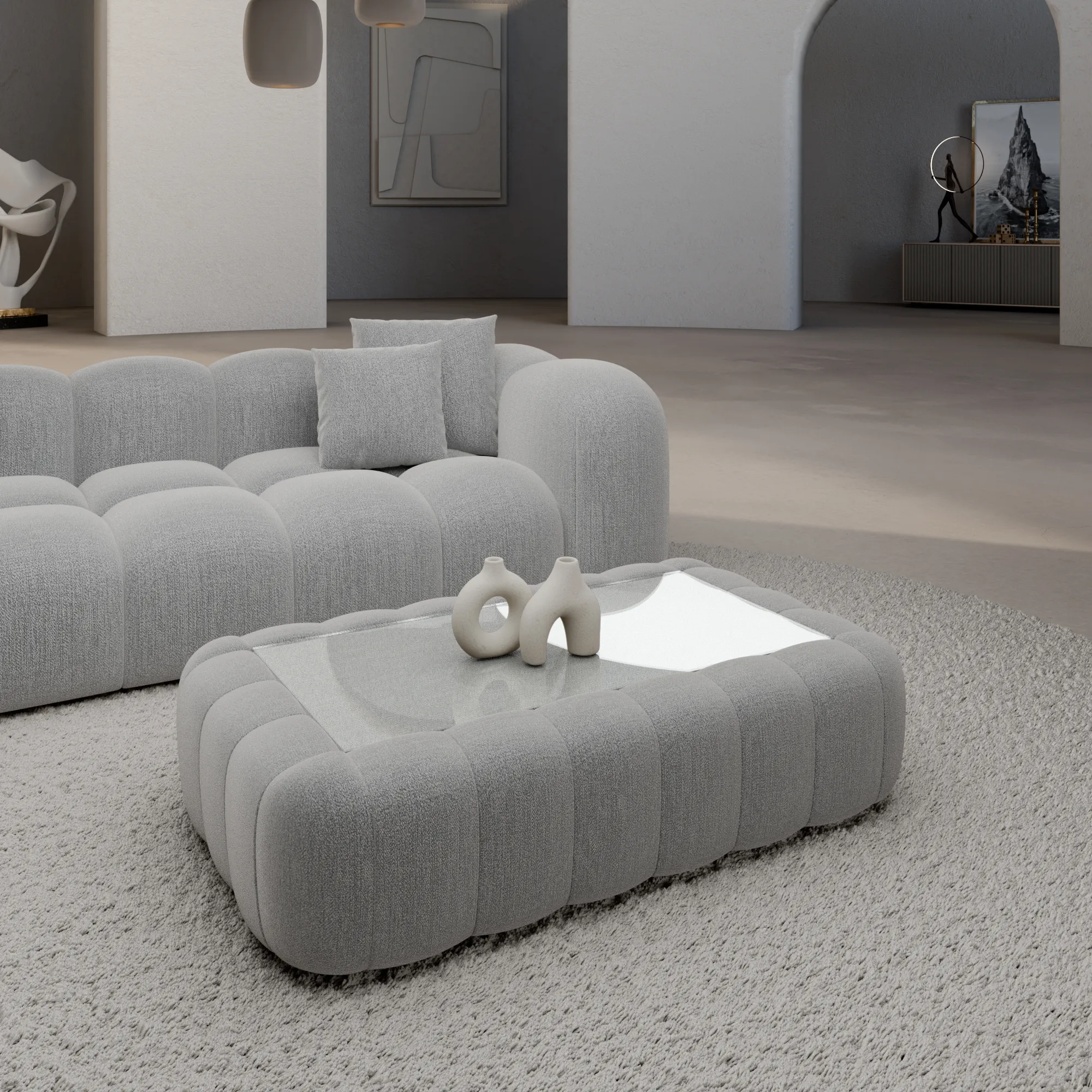 Strukturstoff Couchtisch Rectangle Valora