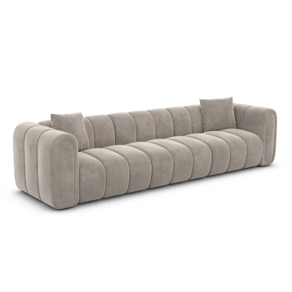 Samtstoff 3-Sitzer Couch Amoria