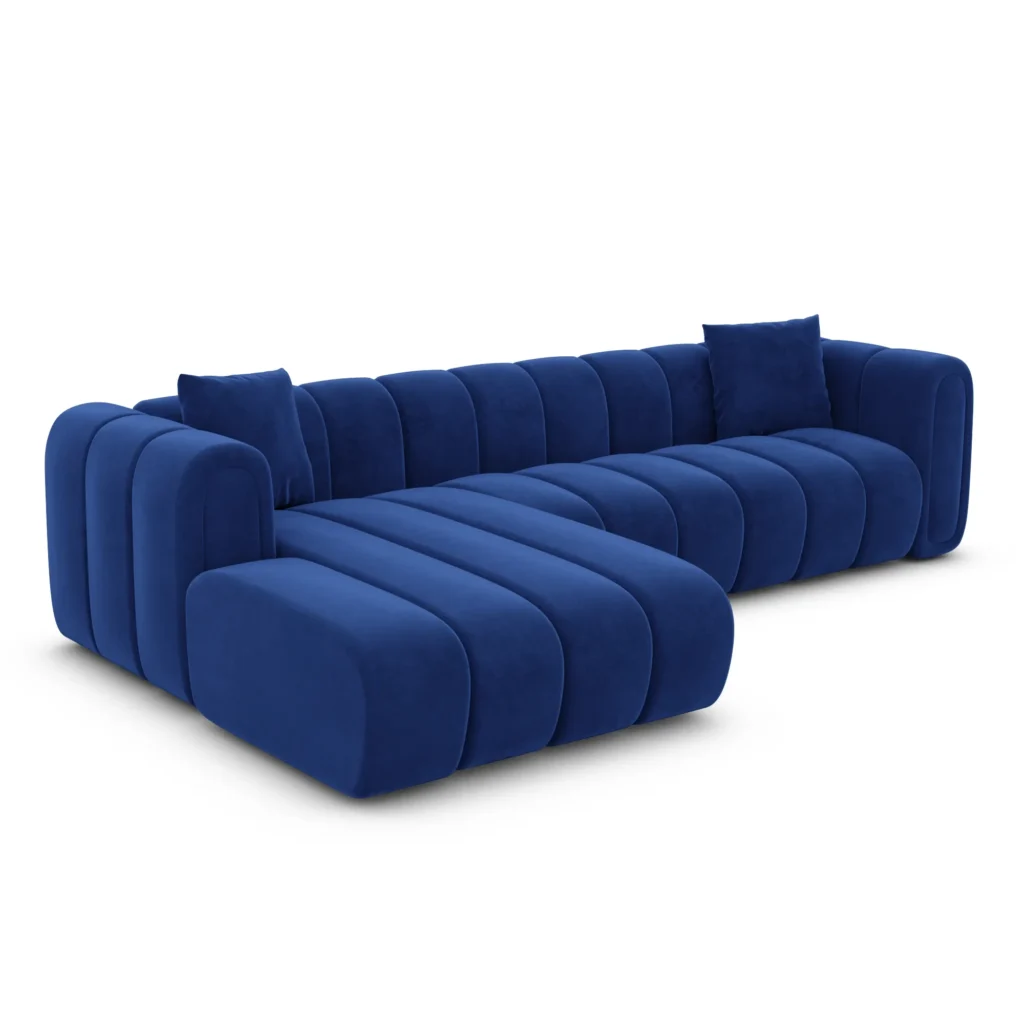 Samtstoff L-Form Sofa Amoria