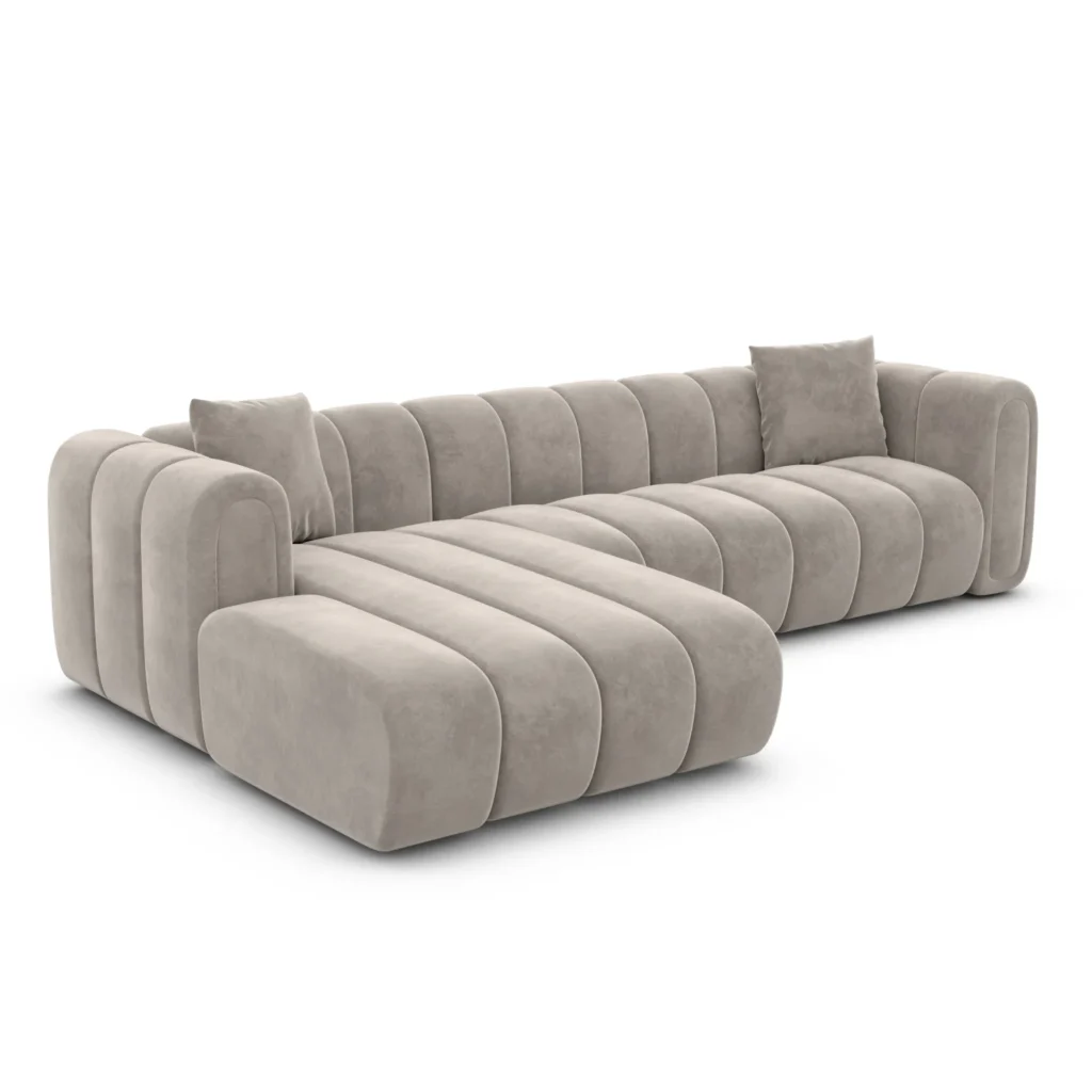 Samtstoff L-Form Sofa Amoria