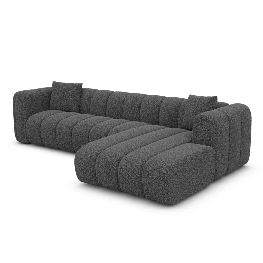 Bouclé L-Form Sofa Amoria