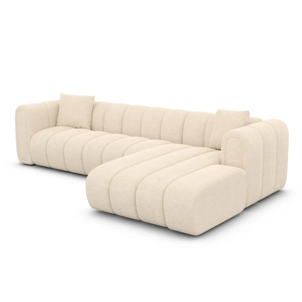 Strukturstoff L-Form Sofa Amoria