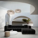 Samtstoff L-Form Sofa Amoria