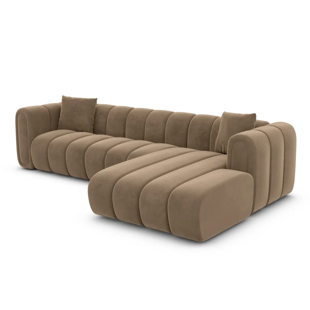Samtstoff L-Form Sofa Amoria