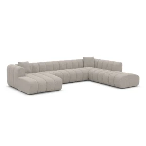 Bouclé U-Form XXL Lounge Wohnlandschaft Amoria