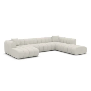 Bouclé U-Form XXL Lounge Wohnlandschaft Amoria