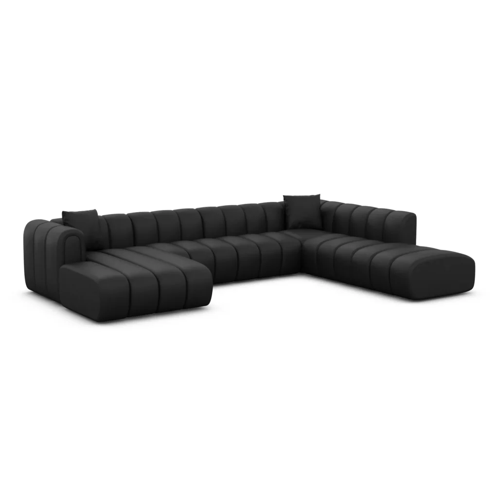 Echtleder U-Form XXL Lounge Wohnlandschaft Amoria