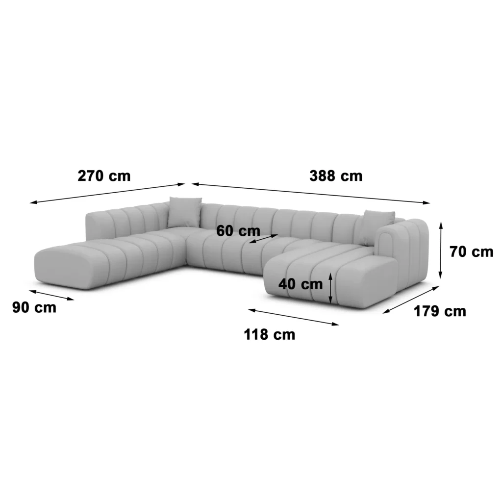 Samtstoff U-Form XXL Lounge Wohnlandschaft Amoria