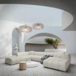 Bouclé U-Form XXL Lounge Wohnlandschaft Amoria