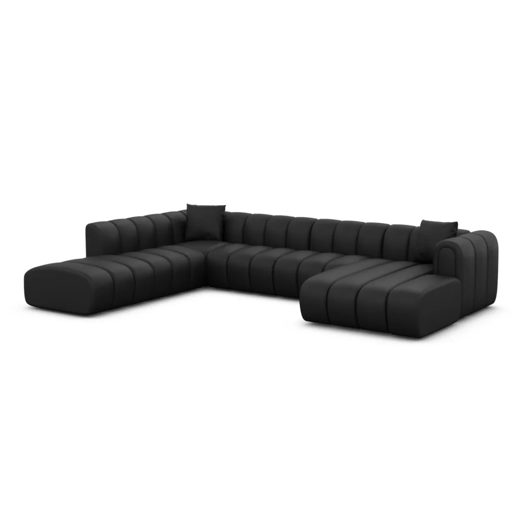 Echtleder U-Form XXL Lounge Wohnlandschaft Amoria
