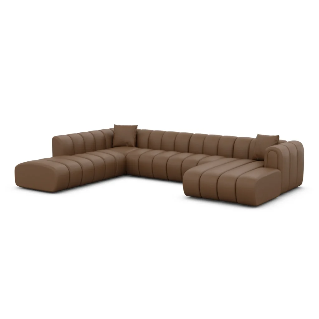 Kunstleder U-Form XXL Lounge Wohnlandschaft Amoria
