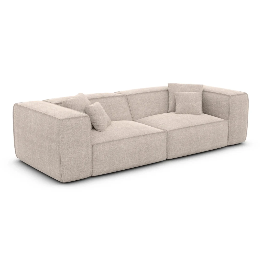 Strukturstoff 3-Sitzer Couch Arelia