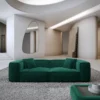 Samtstoff 3-Sitzer Couch Arelia – Emerald