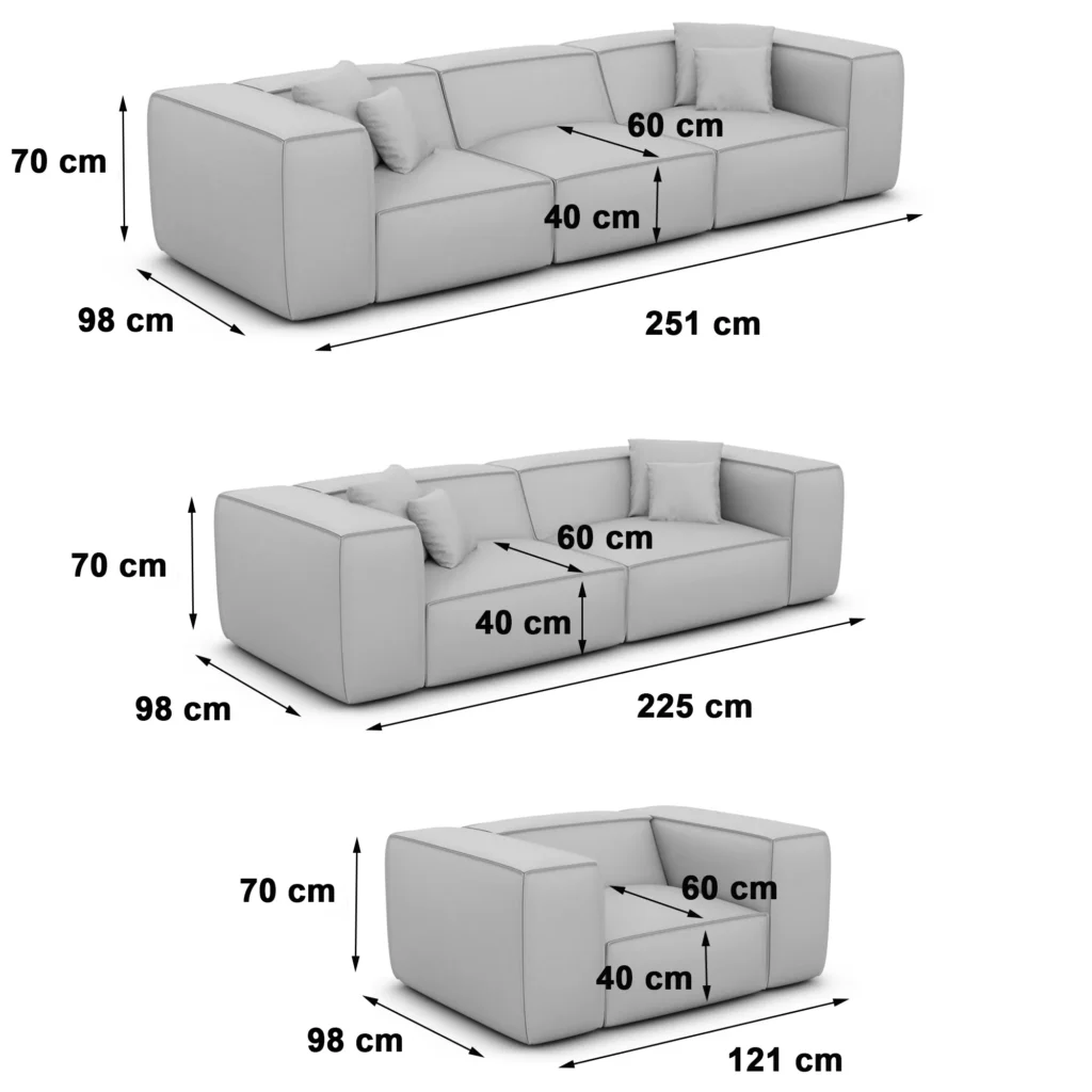 Bouclé 4-3-1-Sitzer Sofa Set Arelia