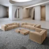 Samtstoff 4-3-1-Sitzer Sofa Set Arelia