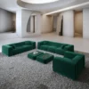 Samtstoff 4-3-1-Sitzer Sofa Set Arelia