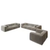 Samtstoff 4-3-1-Sitzer Sofa Set Arelia