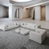Echtleder 4-3-1-Sitzer Sofa Set Arelia – White