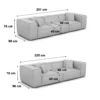 Bouclé 4-3-Sitzer Sofa Set Arelia
