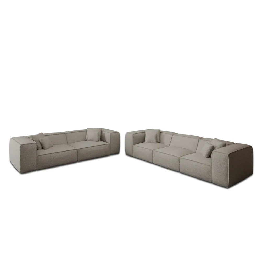 Bouclé 4-3-Sitzer Sofa Set Arelia