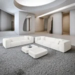 Bouclé 4-3-Sitzer Sofa Set Arelia