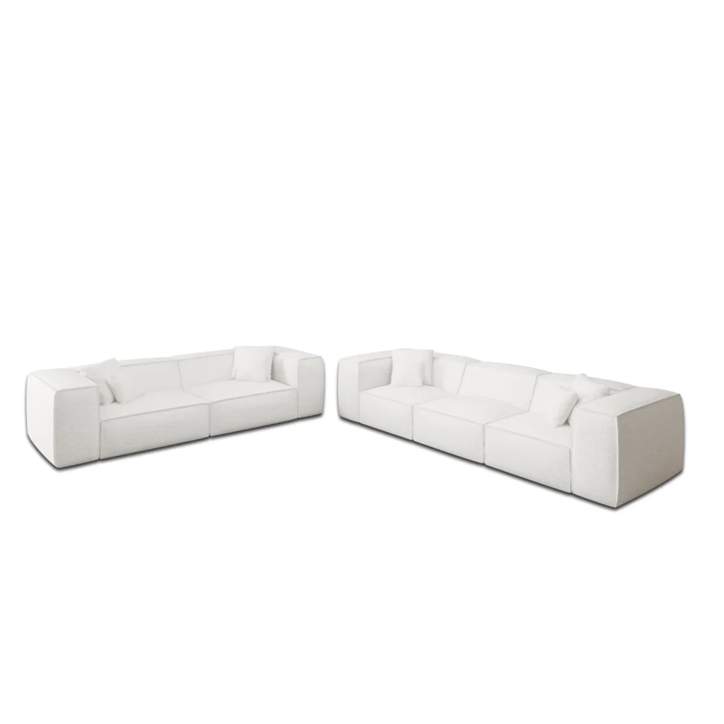 Bouclé 4-3-Sitzer Sofa Set Arelia