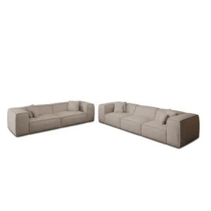 Strukturstoff 4-3-Sitzer Sofa Set Arelia