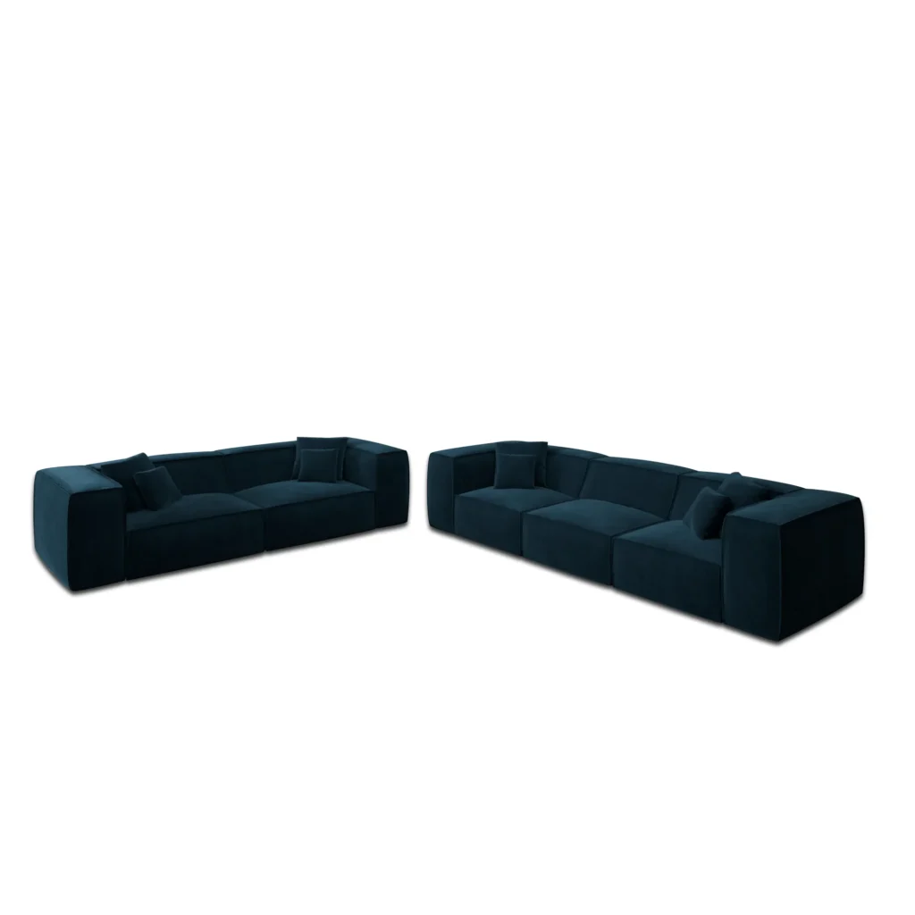 Samtstoff 4-3-Sitzer Sofa Set Arelia