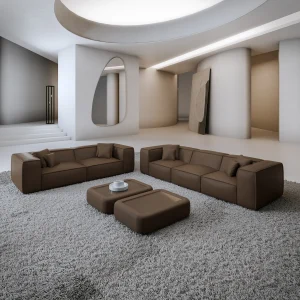 Echtleder 4-3-Sitzer Sofa Set Arelia