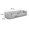 Bouclé 4-Sitzer Couch Arelia