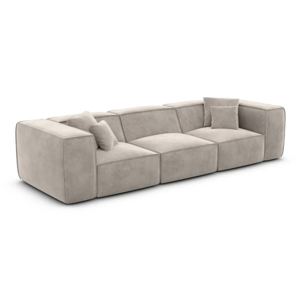 Samtstoff 4-Sitzer Couch Arelia