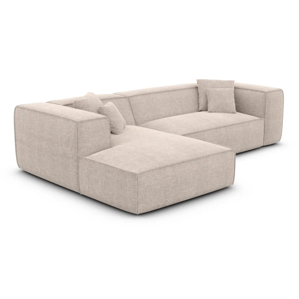 Strukturstoff L-Form Sofa Arelia