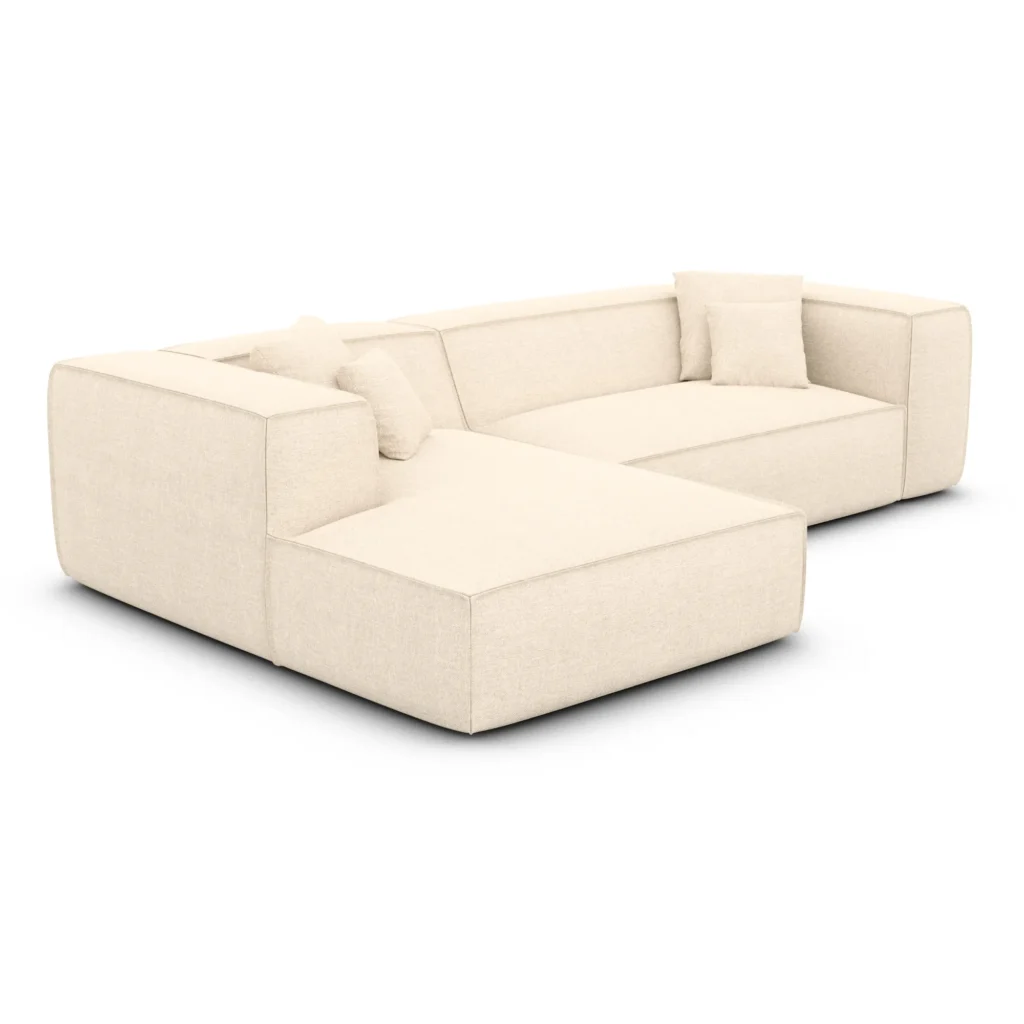 Strukturstoff L-Form Sofa Arelia