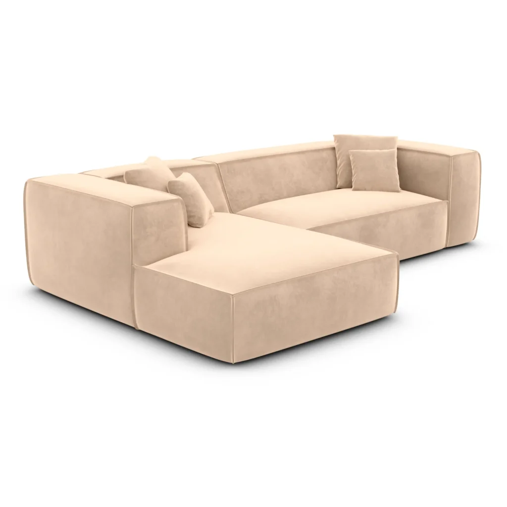 Samtstoff L-Form Sofa Arelia