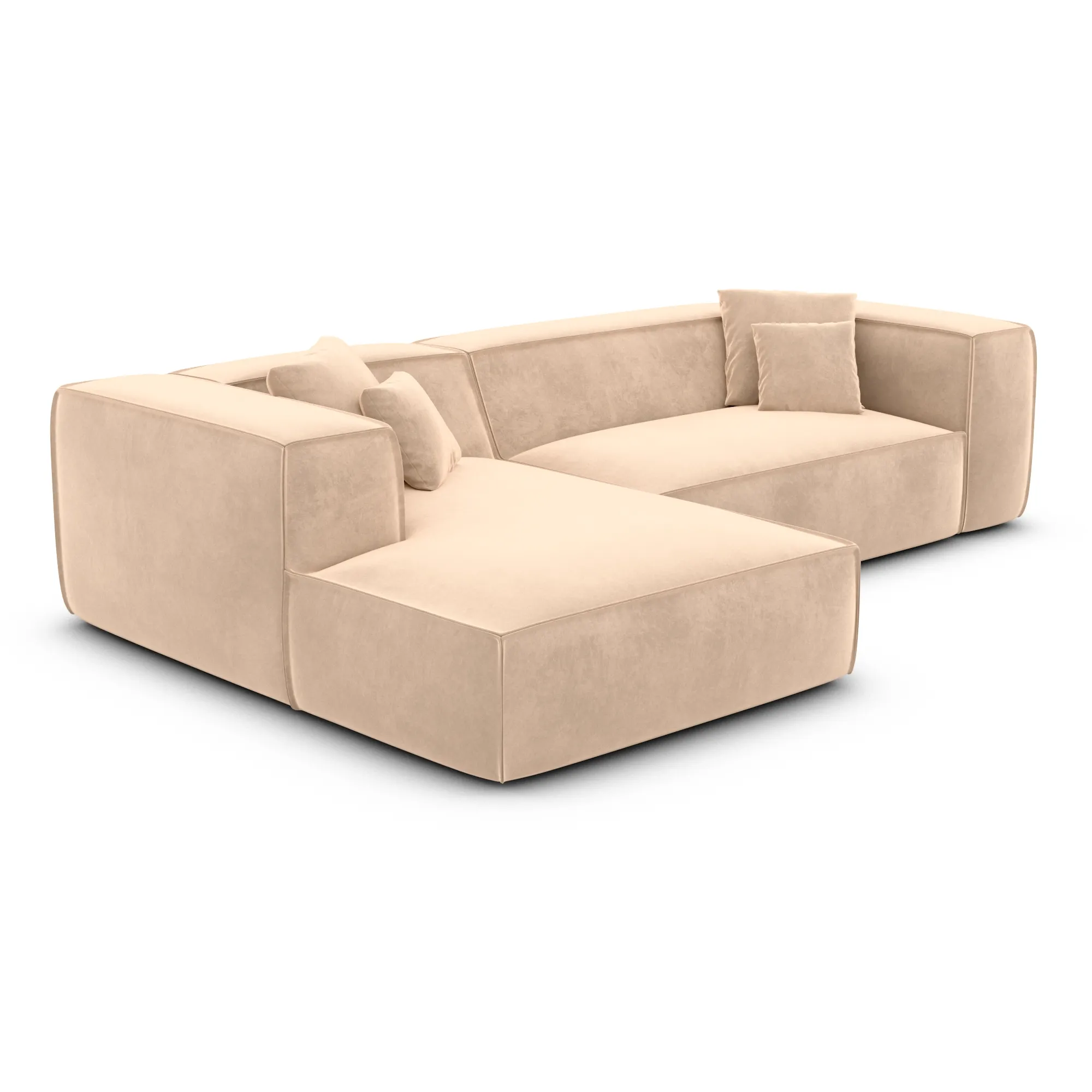 Samtstoff L-Form Sofa Arelia