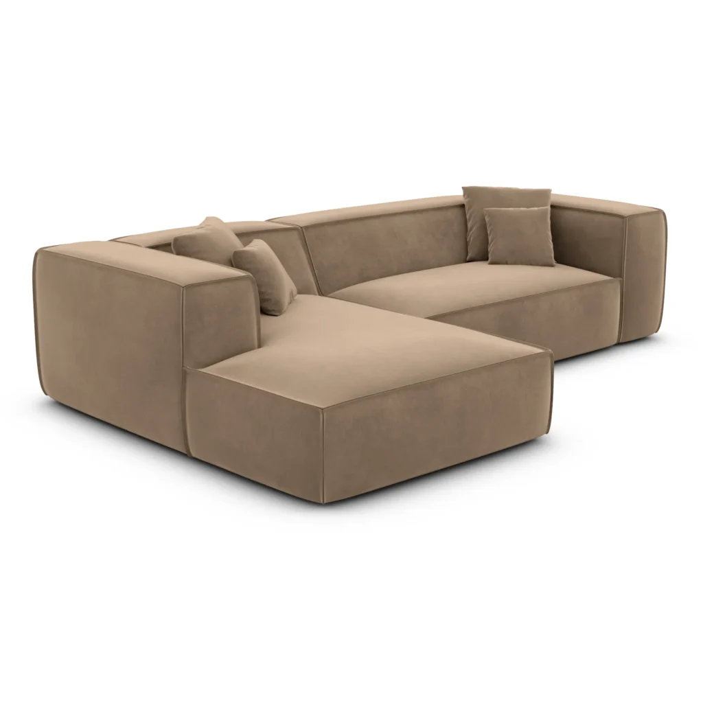 Samtstoff L-Form Sofa Arelia