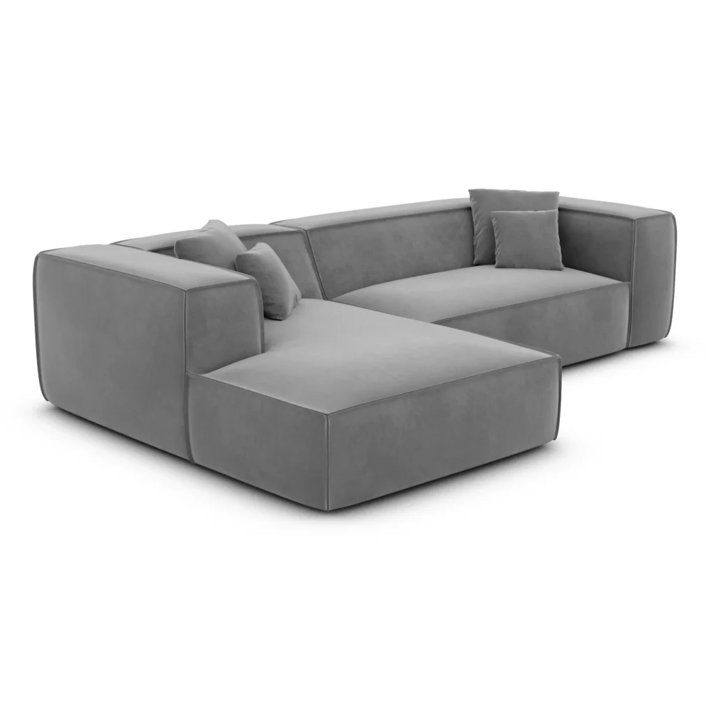 Samtstoff L-Form Sofa Arelia