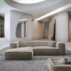 Samtstoff L-Form Sofa Arelia
