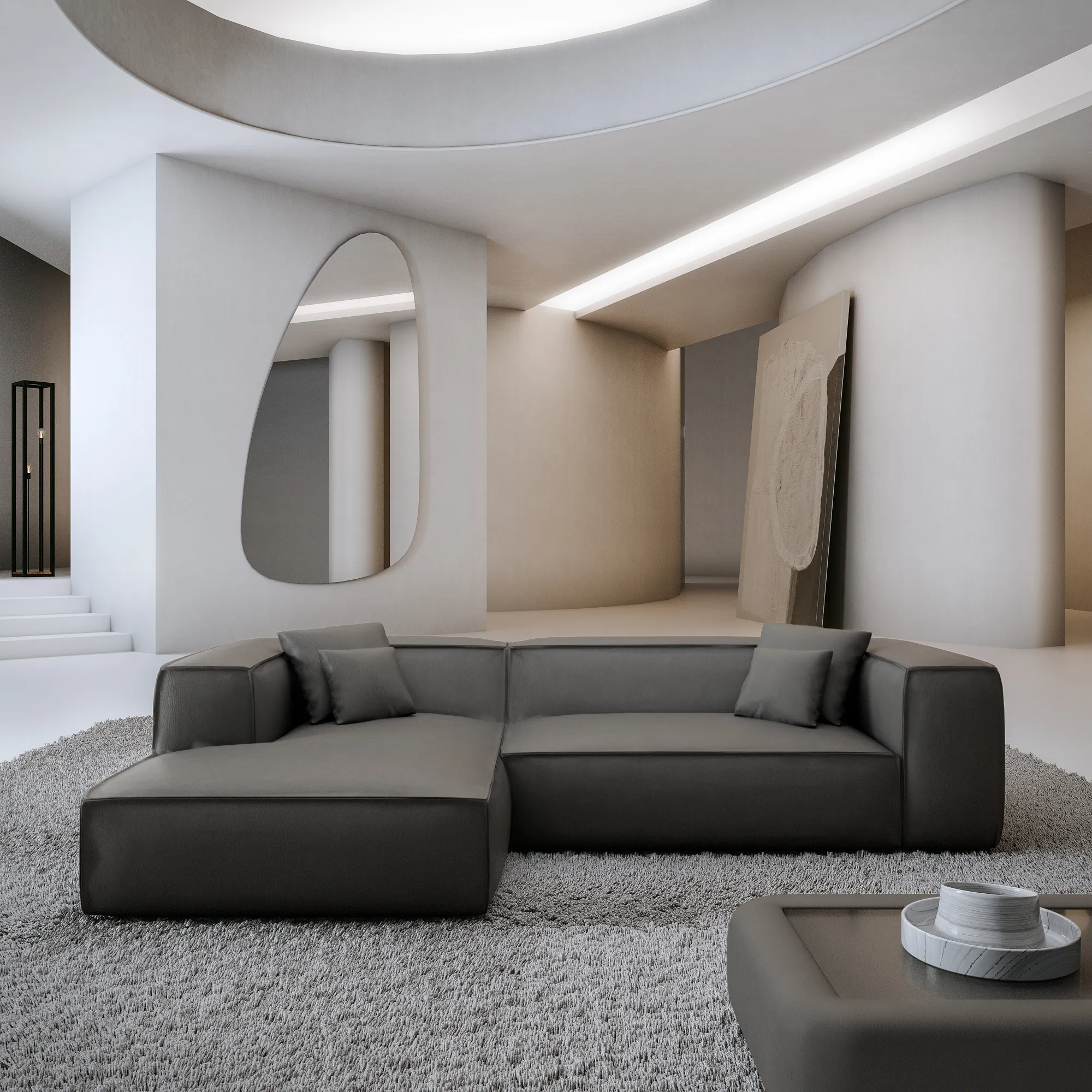 Echtleder L-Form Sofa Arelia