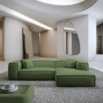 Strukturstoff L-Form Sofa Arelia