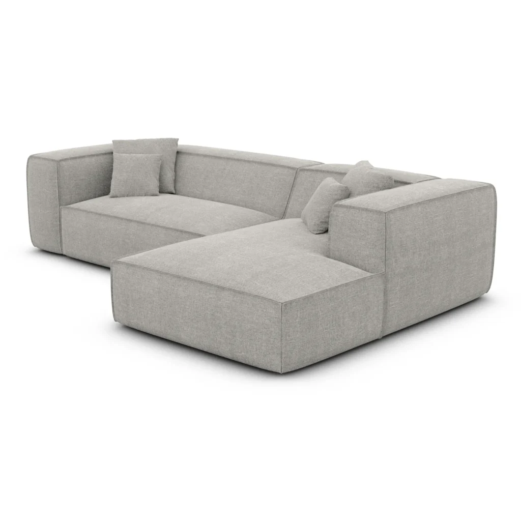 Strukturstoff L-Form Sofa Arelia