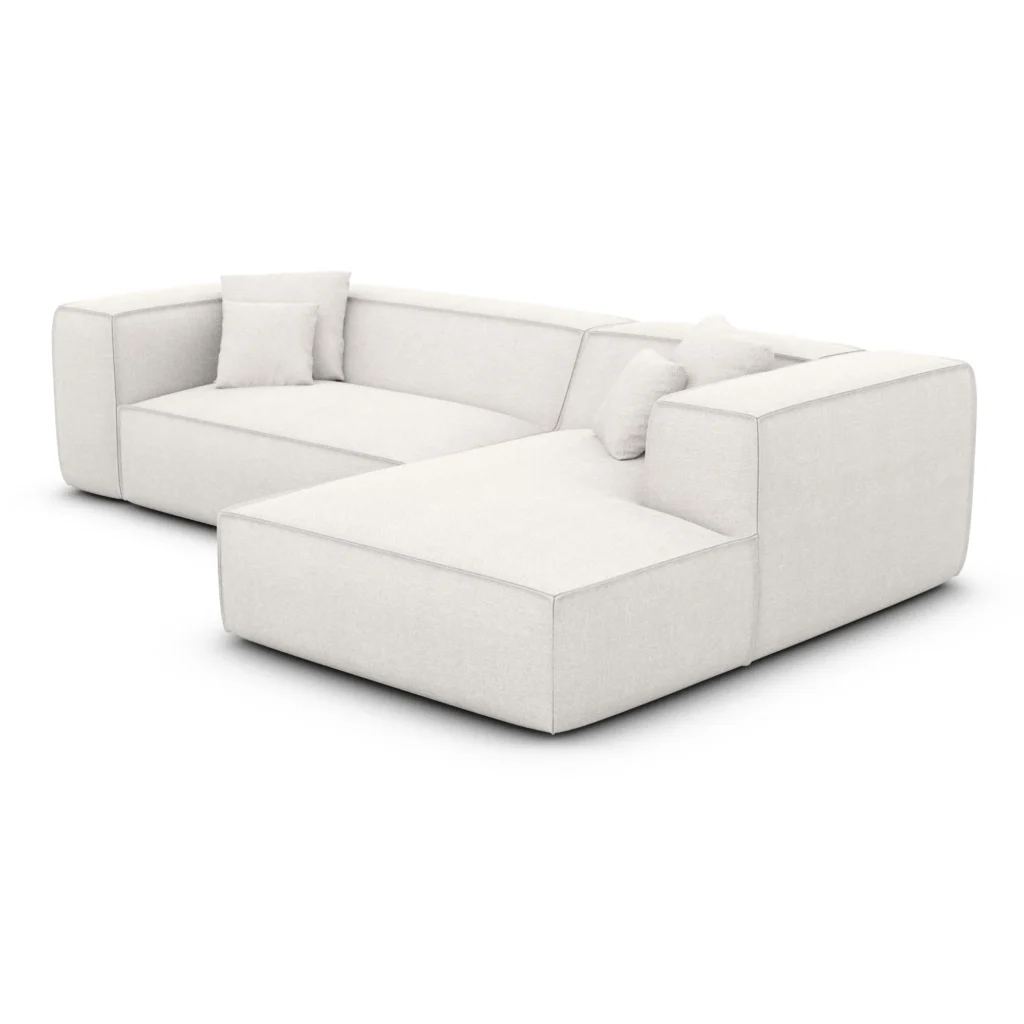 Strukturstoff L-Form Sofa Arelia