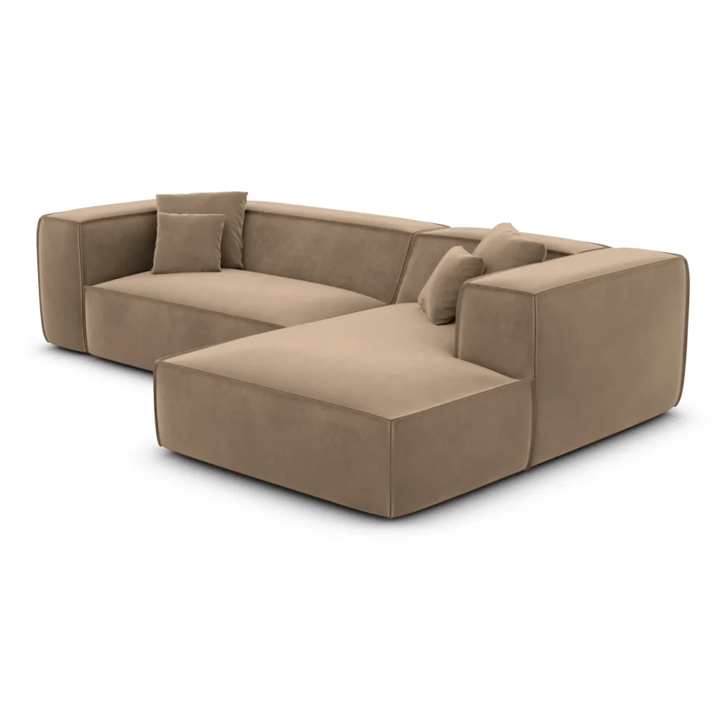 Samtstoff L-Form Sofa Arelia