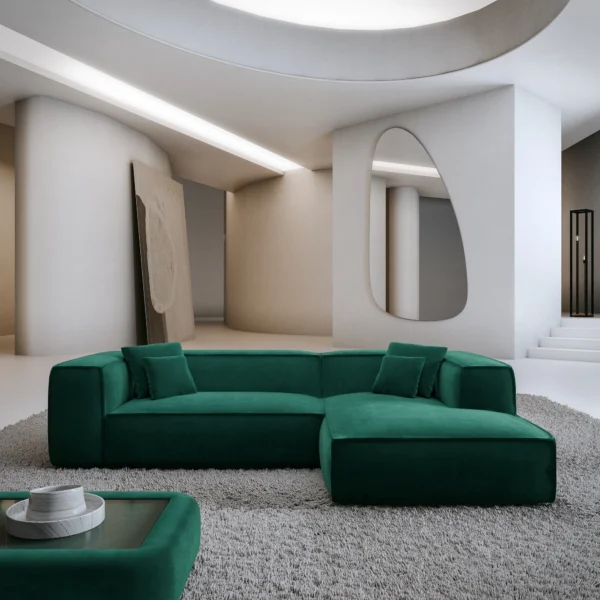 Samtstoff L-Form Sofa Arelia