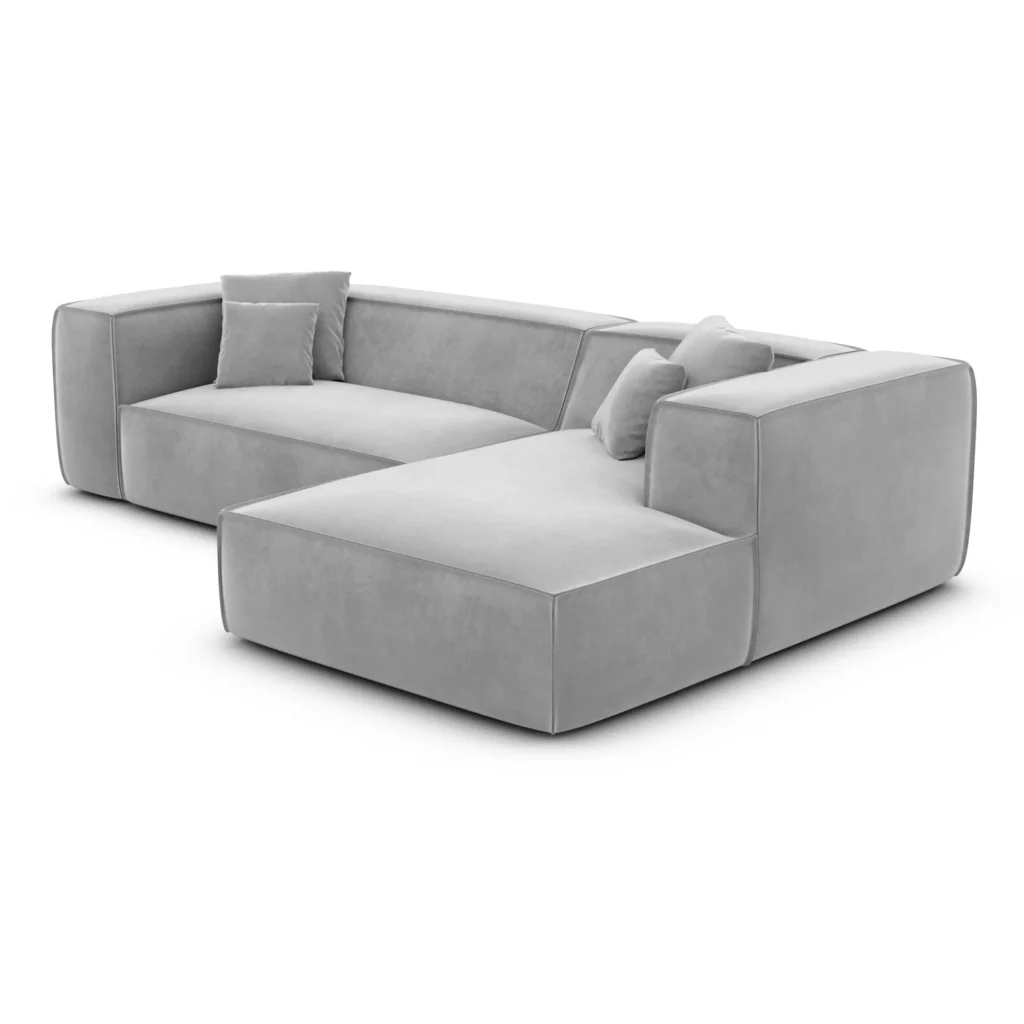 Samtstoff L-Form Sofa Arelia