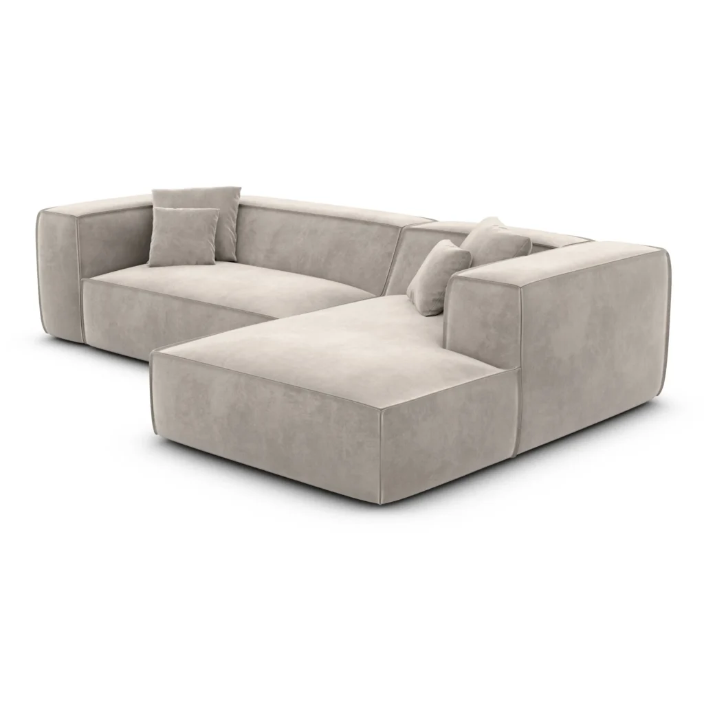 Samtstoff L-Form Sofa Arelia