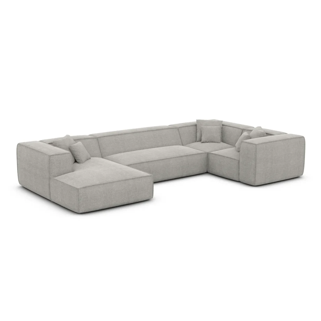 Strukturstoff U-Form XL Wohnlandschaft Arelia