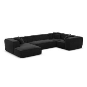 Samtstoff U-Form XL Wohnlandschaft Arelia