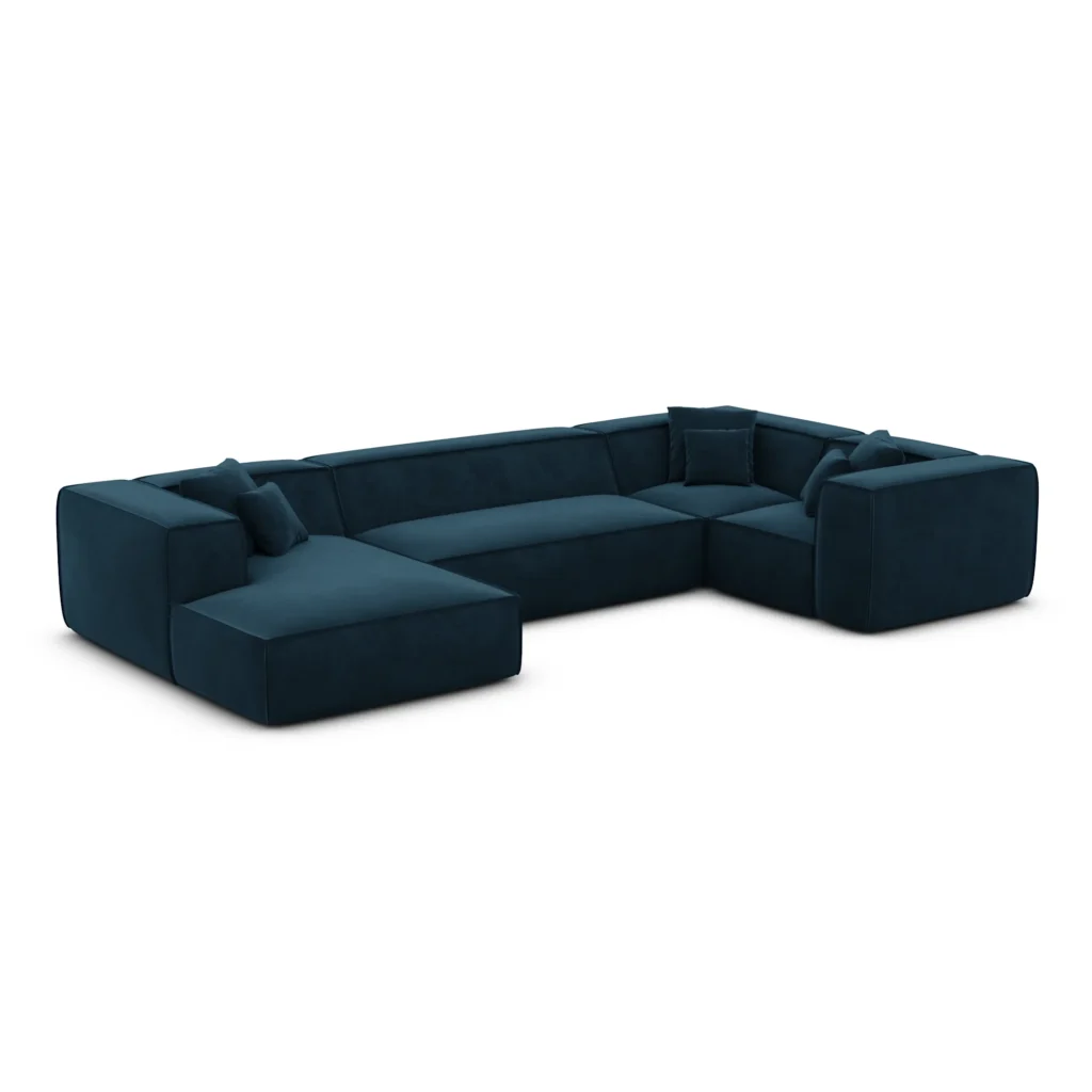 Samtstoff U-Form XL Wohnlandschaft Arelia